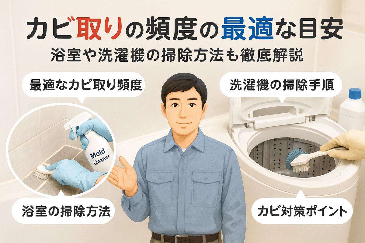 カビ取りの頻度の最適な目安と浴室や洗濯機の掃除方法を徹底解説